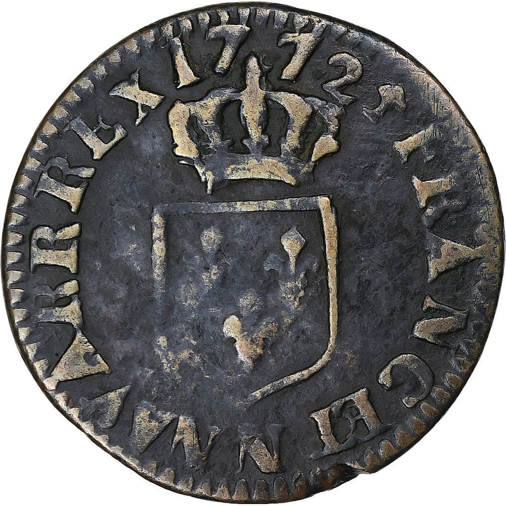 Frankrijk, Louis XV, Liard à la Vieille Tête, 1772, Montpellier, Koper, FR+