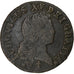 France, Louis XV, Liard au buste enfantin, 1721, Reims, Copper, VF(20-25)