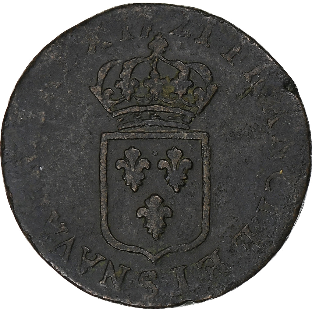 Frankrijk, Louis XV, Liard au buste enfantin, 1721, Reims, Koper, FR