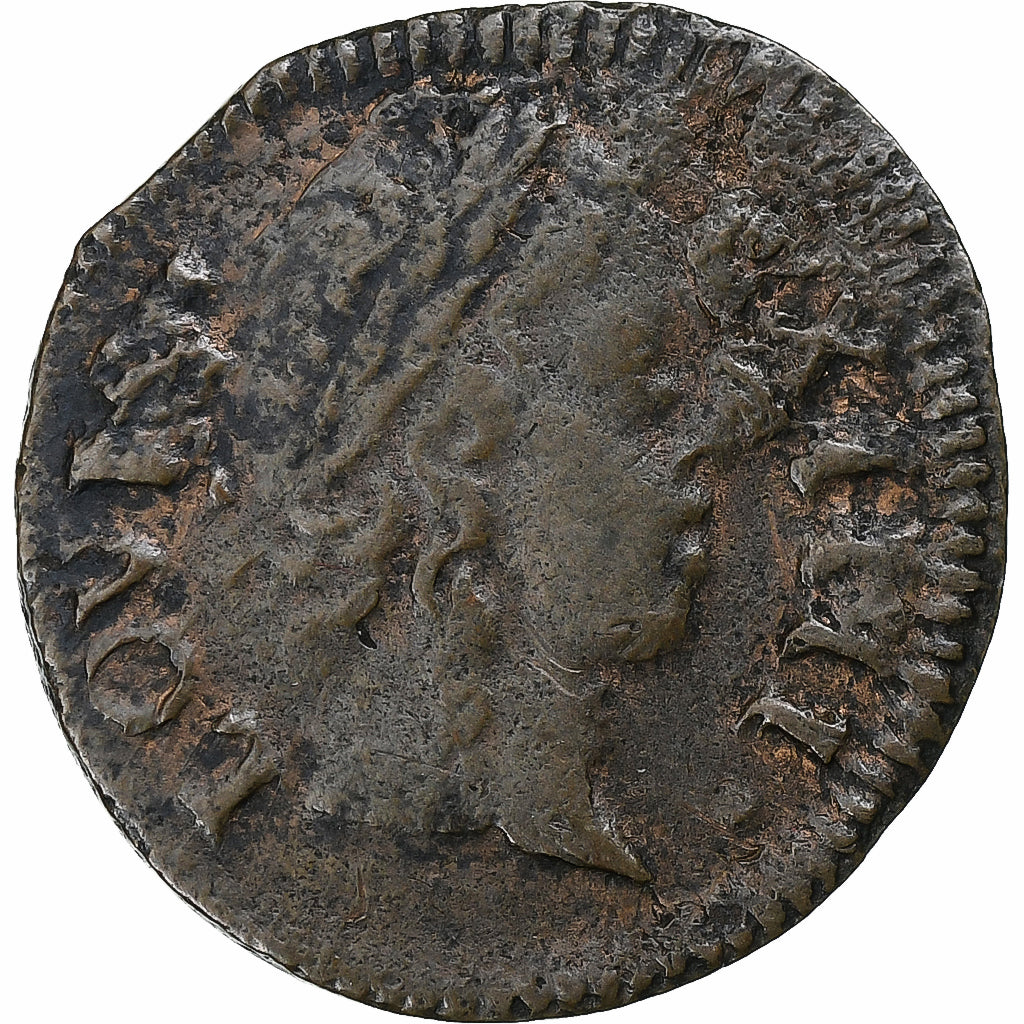 França, Louis XIV, Denier Tournois, 1649, Paris, Cobre, VF(30-35), Gadoury:70