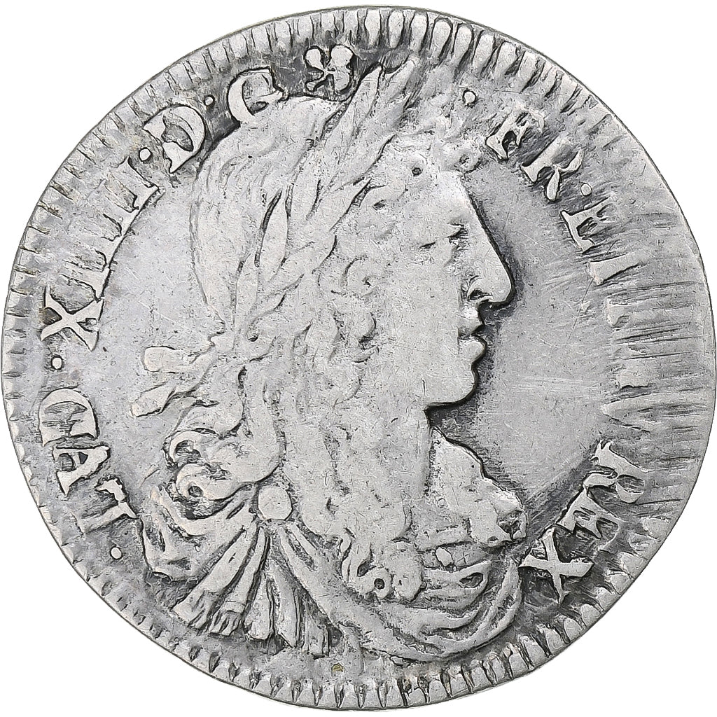 Frankreich, Louis XIV, 1/12 Écu au buste juvénile, 1662, Montpellier, Silber