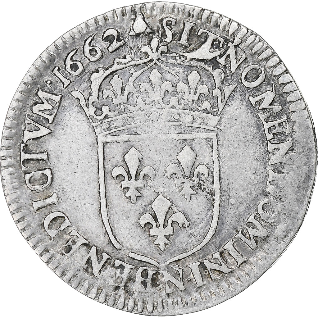 Frankreich, Louis XIV, 1/12 Écu au buste juvénile, 1662, Montpellier, Silber