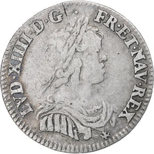 Frankrijk, Louis XIV, 1/12 Ecu à la mèche courte, 1644, Paris, Zilver, FR+