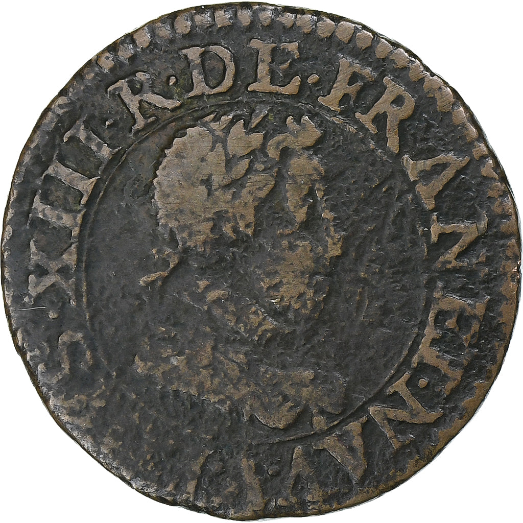 Francia, Louis XIII, Double Tournois, 1620, Paris, Rame, MB, Gadoury:8