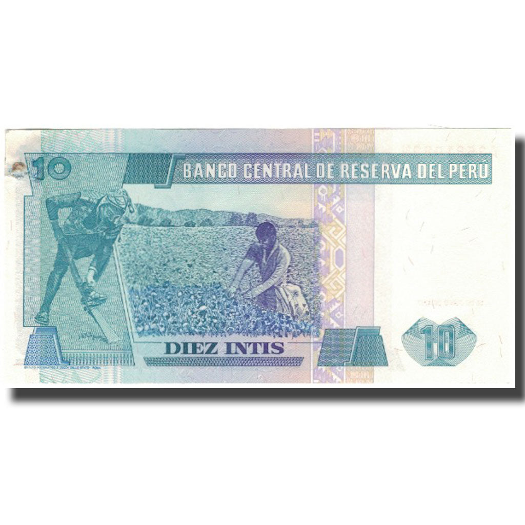 Banknote, Peru, 10 Intis, 1987-06-26, KM:129, AU(55-58)