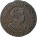 France, Louis XIII, Double Tournois, 1614, Amiens, Copper, VF(30-35), Gadoury:7