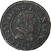 França, Louis XIII, Double Tournois, 1629, Lyon, Cobre, EF(40-45), Gadoury:8