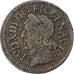 França, Louis XIII, Double Tournois, 1642, La Rochelle, Cobre, VF(30-35)