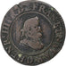 Francia, Henri IV, Double Tournois, 1607, Paris, Cobre, BC+, Gadoury:538