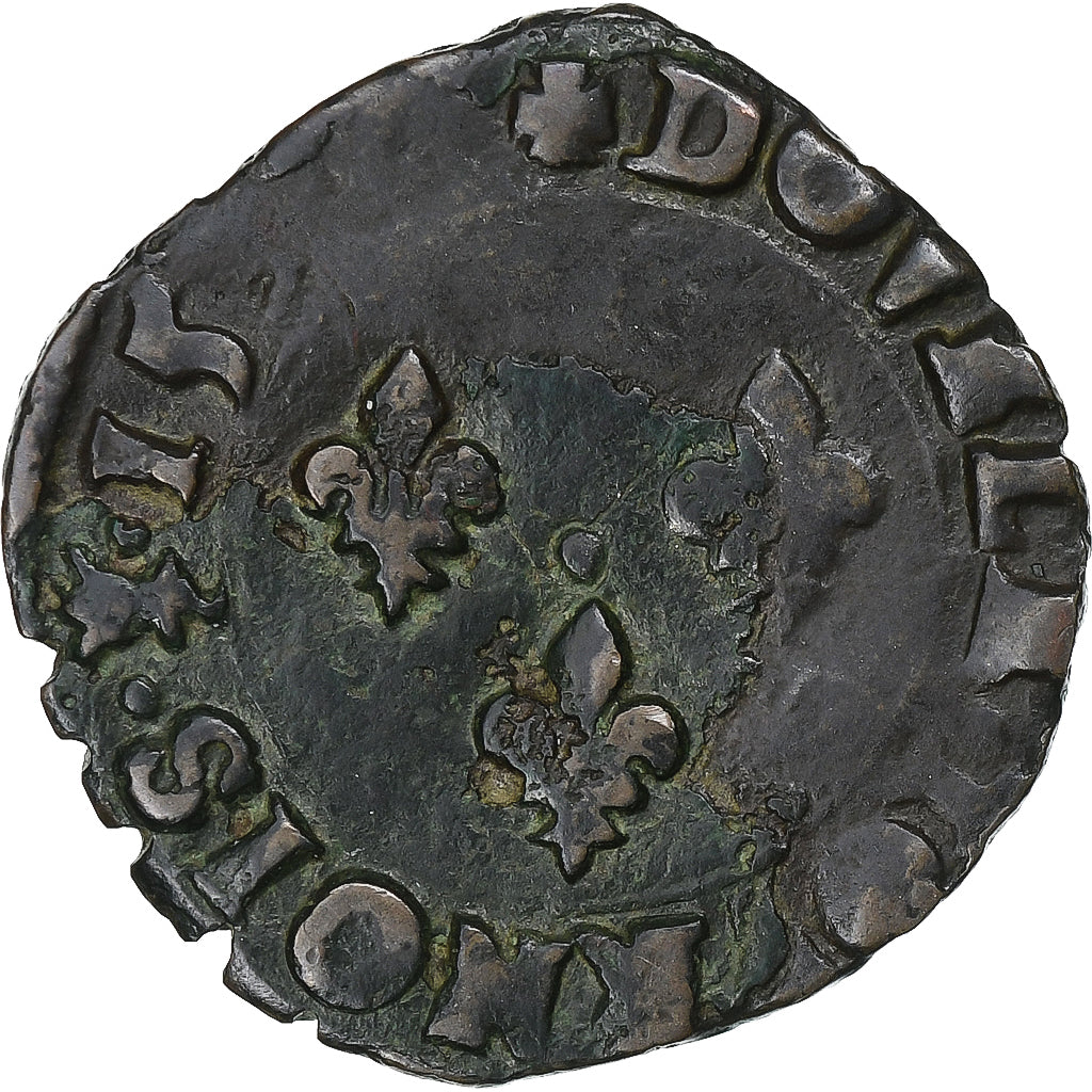 Francia, Charles X, Double Tournois, 15[??], Troyes, Rame, MB, Gadoury:510