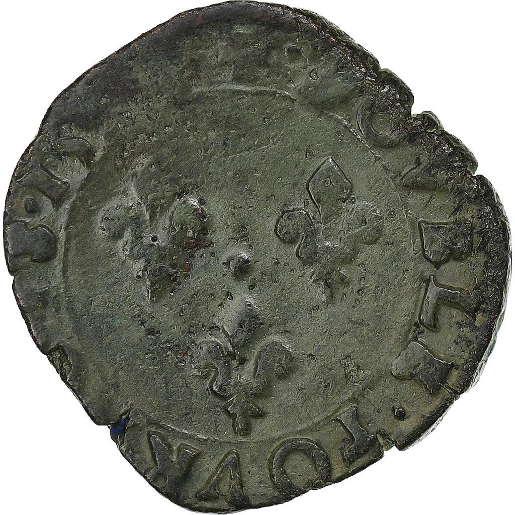 Francia, Charles X, Double Tournois, 1594, Dijon, Rame, MB, Gadoury:510