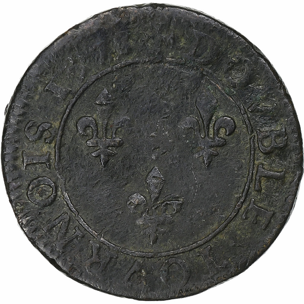 France, Henri III, Double Tournois, 1578, Paris, Cuivre, B+, Gadoury:455