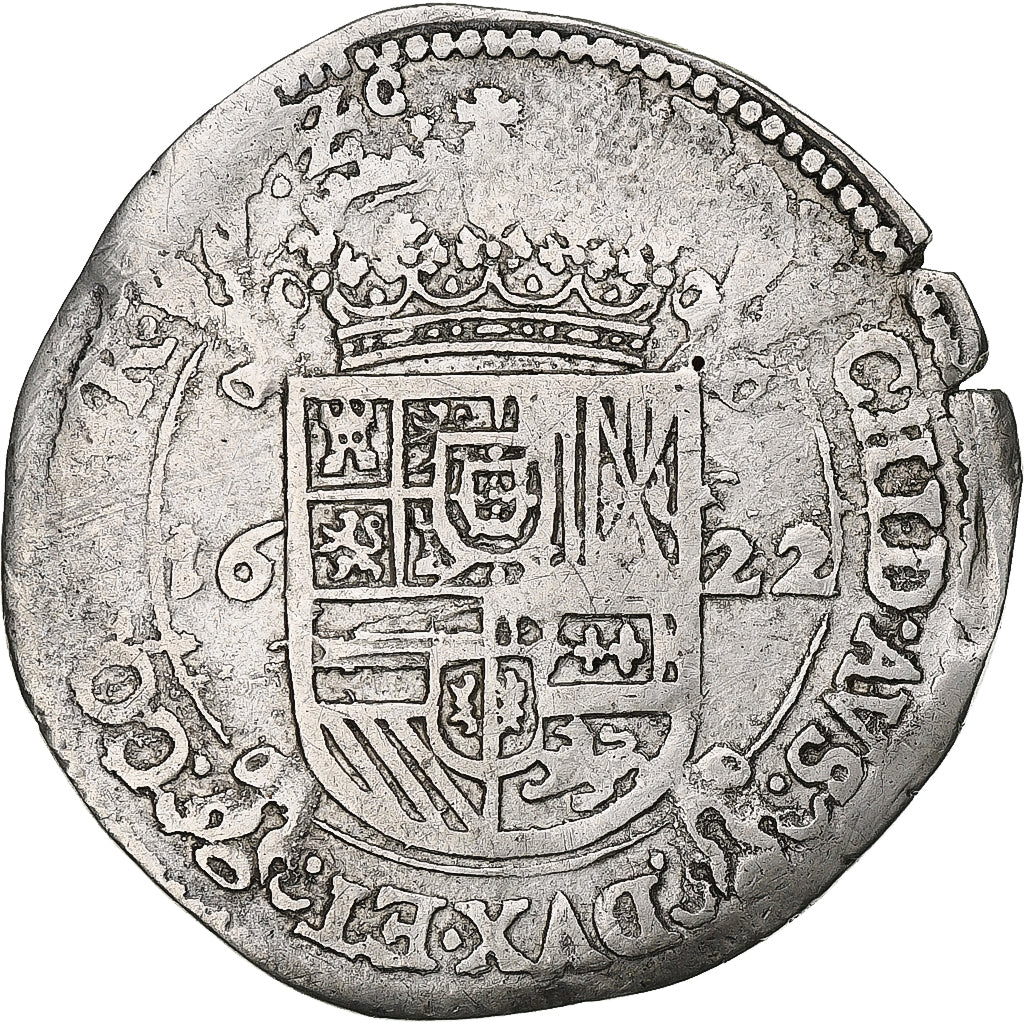 Francja, Franche-Comté, Philip IV, Escalin, 1622, Dole, Srebro, EF(40-45)