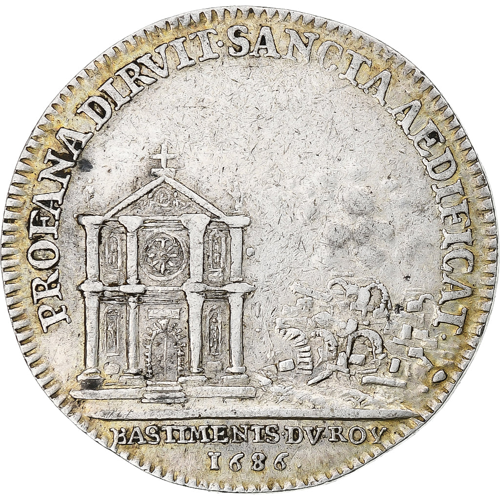 France, Token, Louis XIV, Bâtiments du Roi, 1686, Silver, EF(40-45)