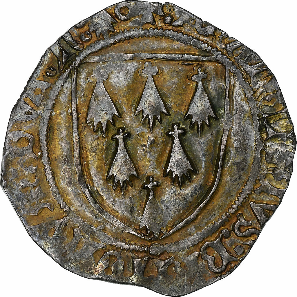Duché de Bretagne, François II, Gros à l'écu, 1458-1488, Nantes, Argent