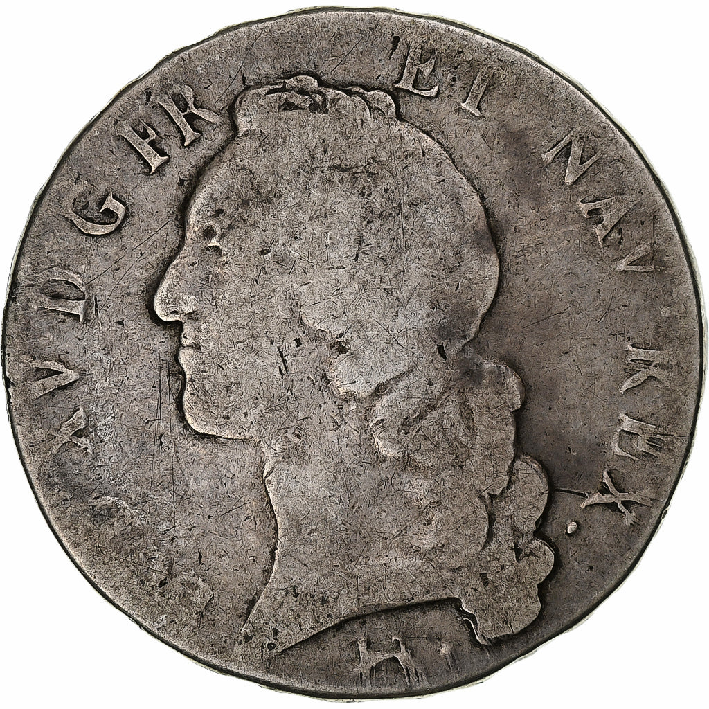 França, Louis XV, Écu au bandeau, 1749, Bayonne, Prata, VF(20-25), Gadoury:322
