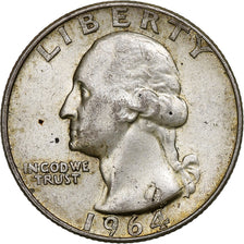 États-Unis, Washington Quarter, 1964, Philadelphie, Argent, TTB