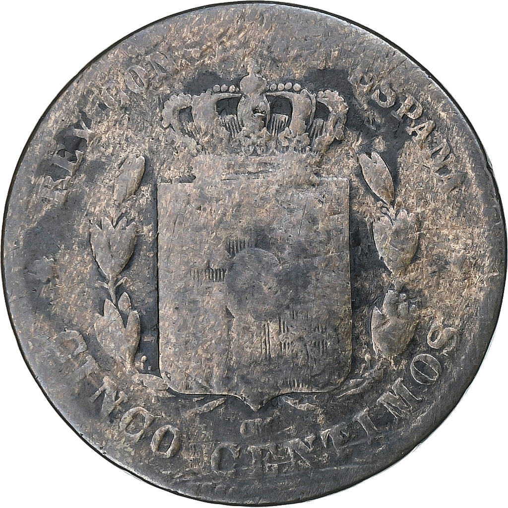Spain, Alfonso XII, 5 Centimos, 1877-1879, Satirical, Copper, EF(40-45)