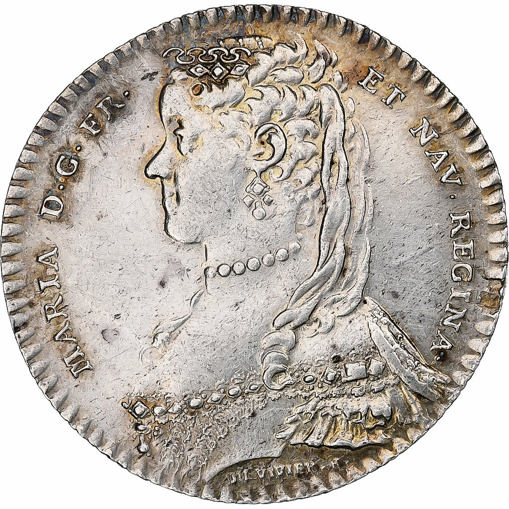 France, Jeton, Marie Lesczinska, Maison de la Reine, 1748, Argent, SUP