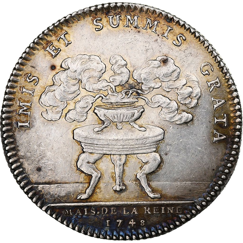 France, Jeton, Marie Lesczinska, Maison de la Reine, 1748, Argent, SUP