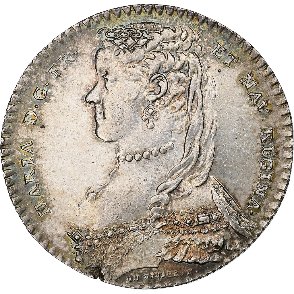 France, Token, Marie Lesczinska, Maison de la Reine, 1746, Silver, AU(55-58)