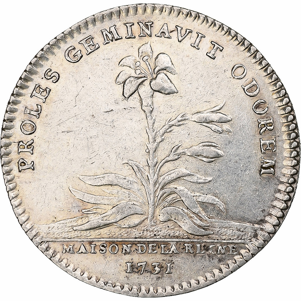 France, Token, Marie Lesczinska, Maison de la Reine, 1731, Silver, AU(50-53)
