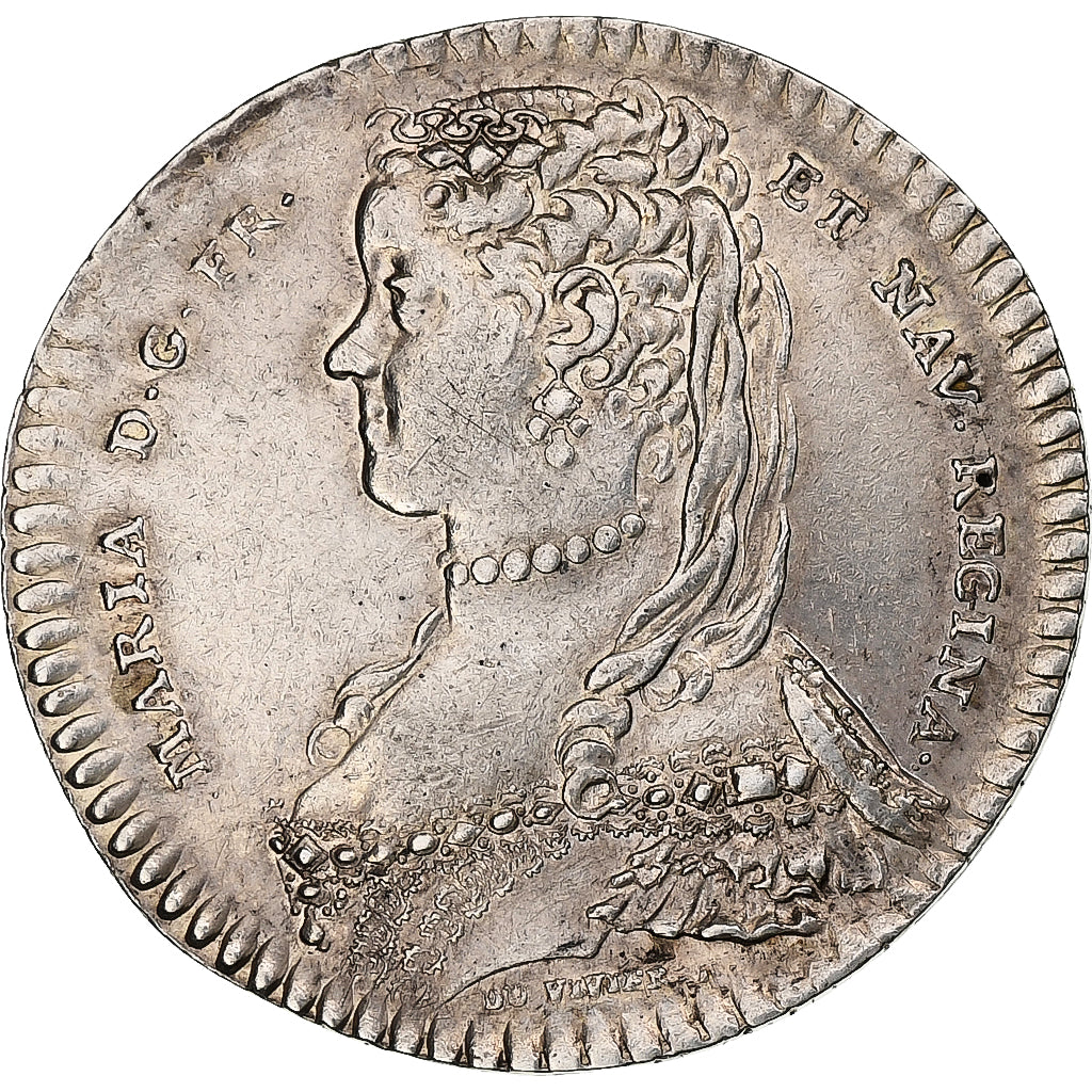 Francia, zeton, Marie Lesczinska, Maison de la Reine, 1733, Plata, EBC