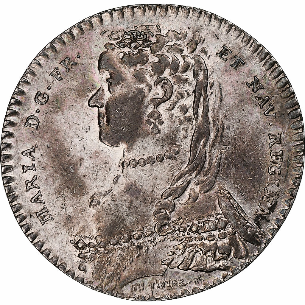 France, Token, Marie Lesczinska, Maison de la Reine, 1756, Silver, AU(50-53)