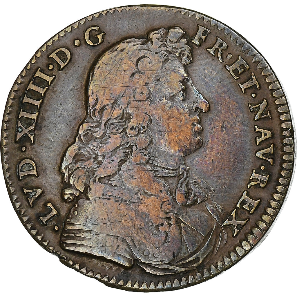 France, Token, Louis XIV, Marie-Thérèse d'Autriche, Copper, VF(30-35)