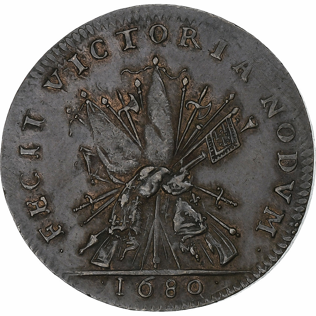 France, Token, Louis XIV, Rattachement de Bar à la France, Copper, VF(30-35)