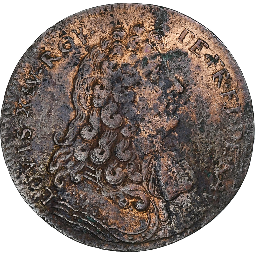 France, Token, Louis XIV, Chambre aux Deniers, Copper, VF(30-35)