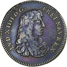 France, Token, Louis XIV, Nec Pluribus Impar, 1664, Copper, VF(30-35)
