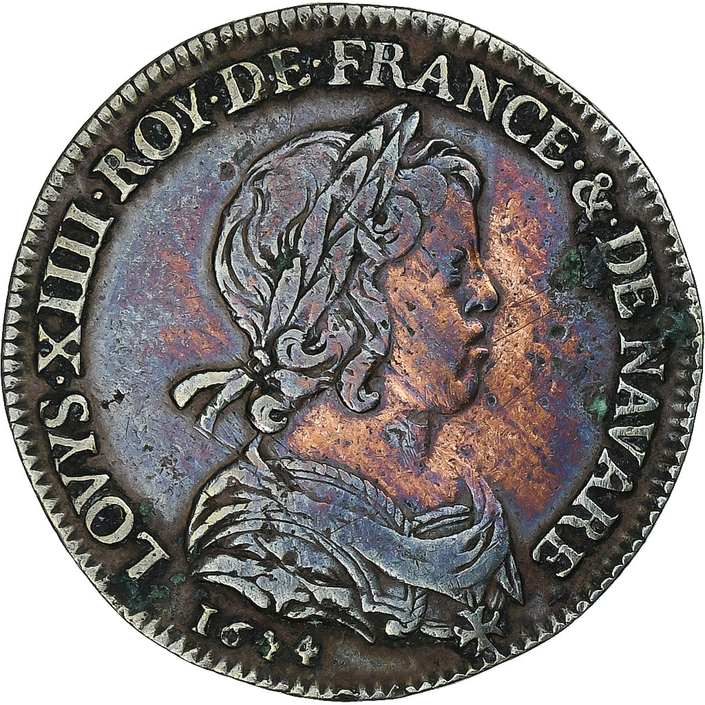 France, Token, Louis XIV, Regnum Non Pendet, 1644, Copper, EF(40-45)