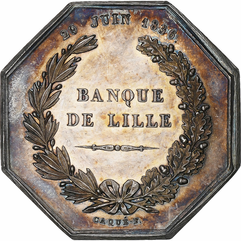 France, Jeton, Louis-Philippe, Banque de Lille, 1836, Argent, Depaulis, SPL