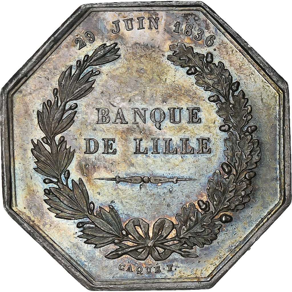 Francia, ficha, Louis-Philippe, Banque de Lille, 1836, Argento, Depaulis, SPL
