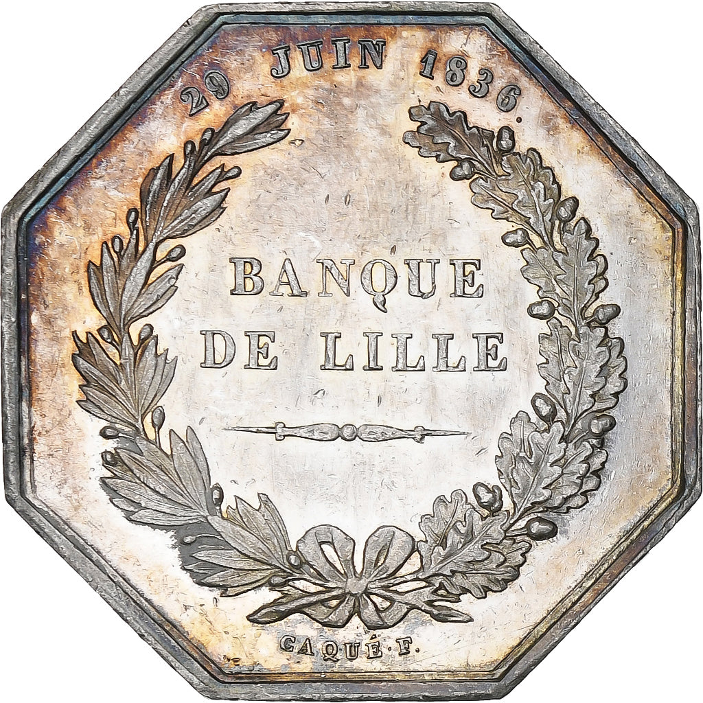 France, Token, Louis-Philippe, Banque de Lille, 1836, Silver, Depaulis