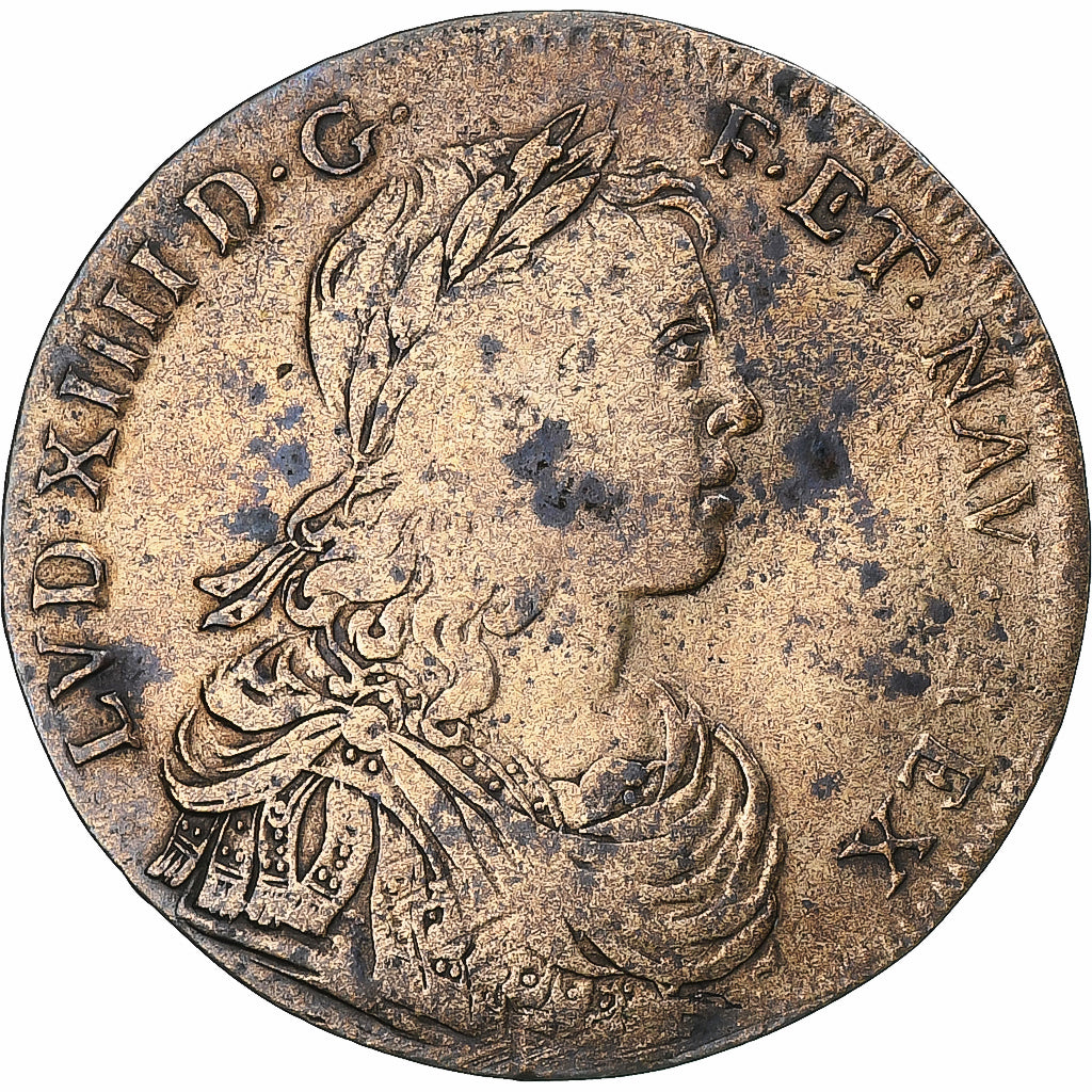 Frankreich, betaalpenning, Louis XIV, Mars, Kupfer, S+, Feuardent:12949 var.