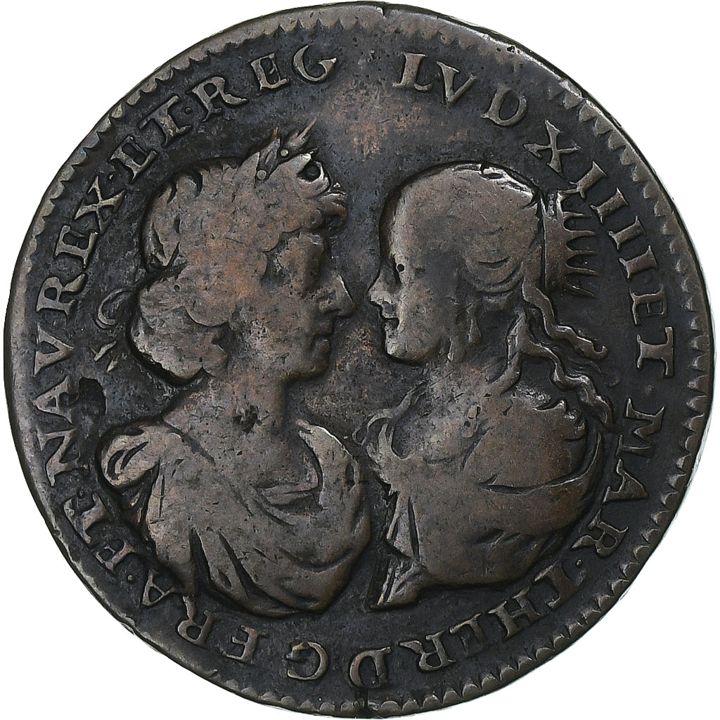 France, Token, Louis XIV, L'île des faisans, Copper, VF(30-35), Feuardent:13027
