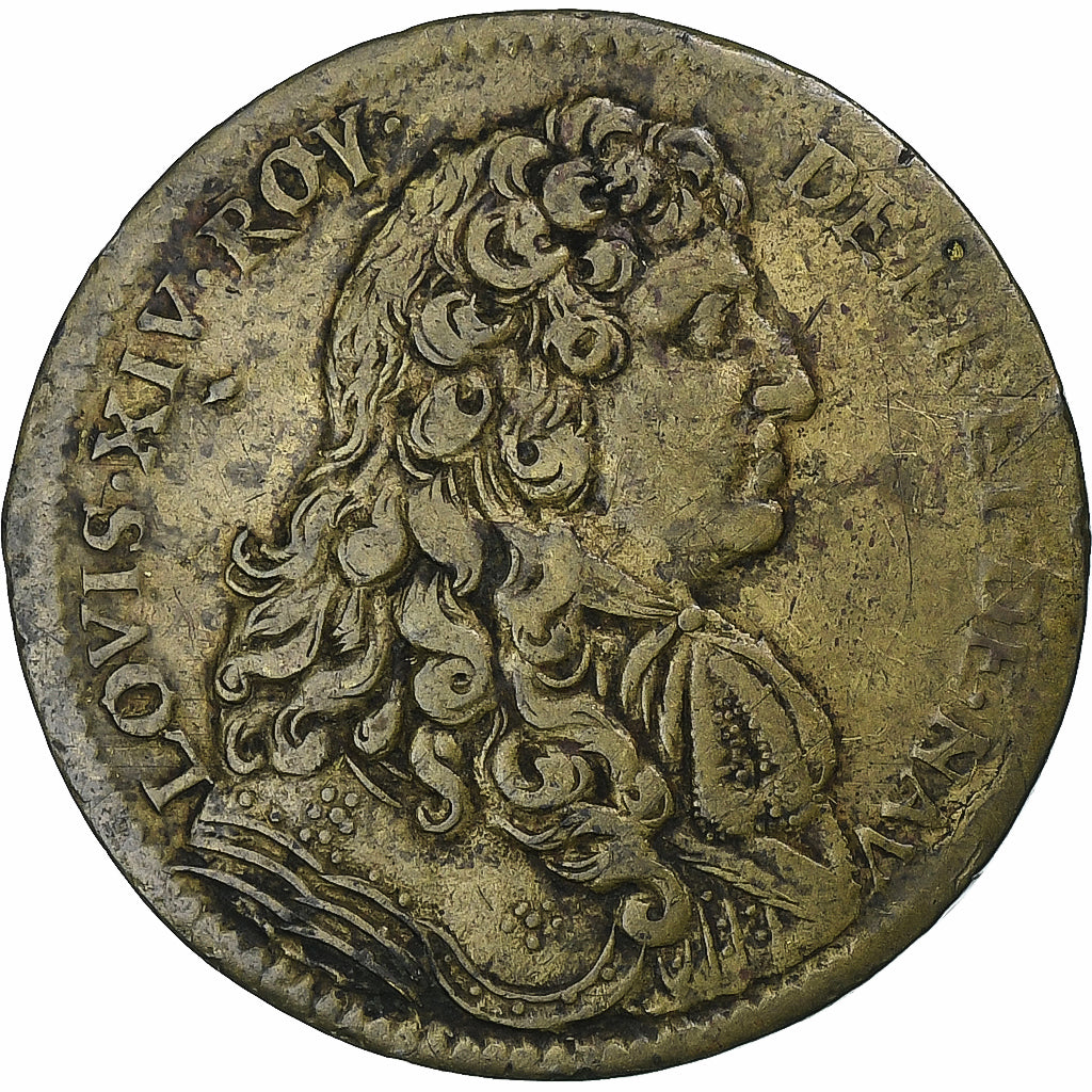 France, Jeton, Louis XIV, Rattachement de Bar à la France, 1680, Laiton, TTB