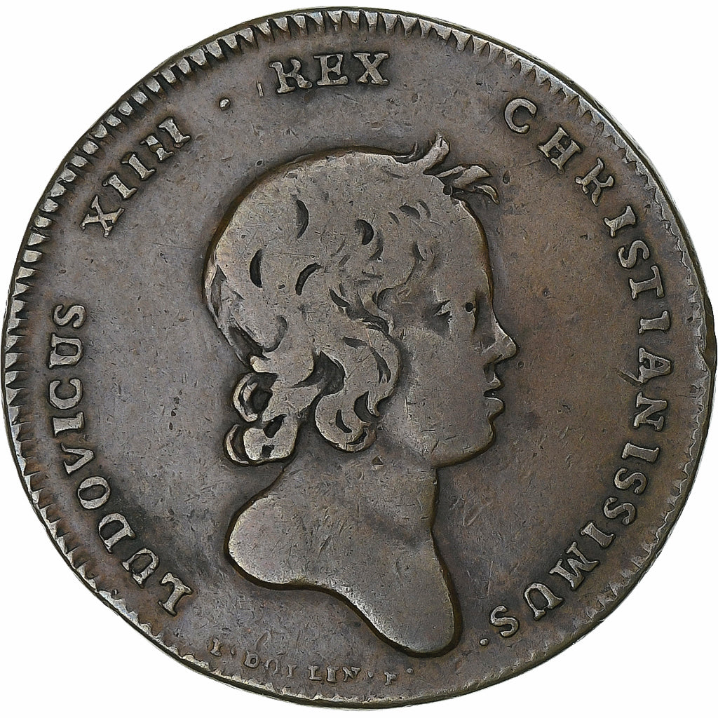 France, Jeton, Louis XIV, Régence d’Anne d’Autriche, 1643, Cuivre, TB+