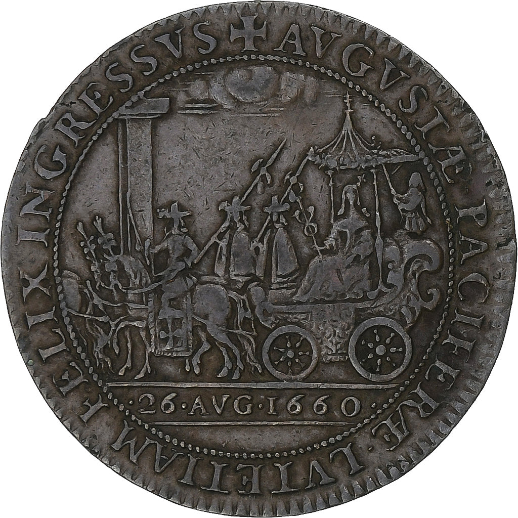 France, Token, Marie-Thérèse, Entrée dans Paris, 1660, Copper, EF(40-45)