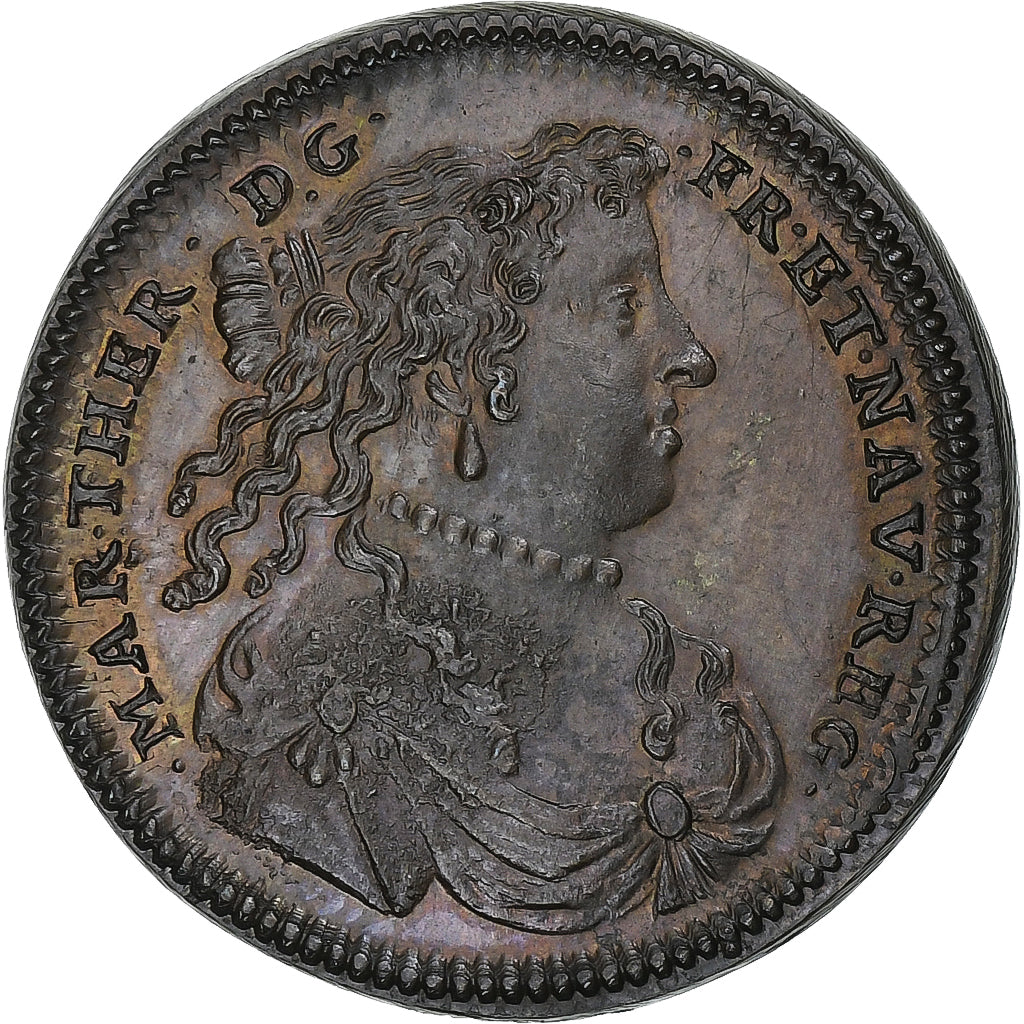 France, Token, Marie-Thérèse, Le navire des Argonautes, 1668, Copper