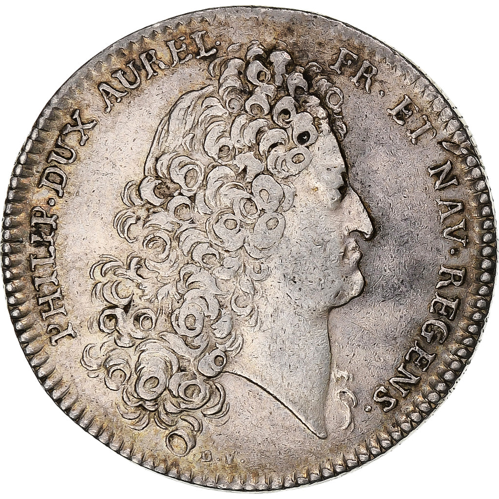 Francia, ficha, Régence de Philippe d’Orléans, ca. 1718, Argento, SPL-