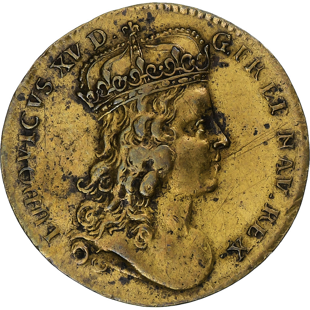 France, Jeton, Louis XV, La prise de Fontarabie (pays Basque), Laiton, TTB+