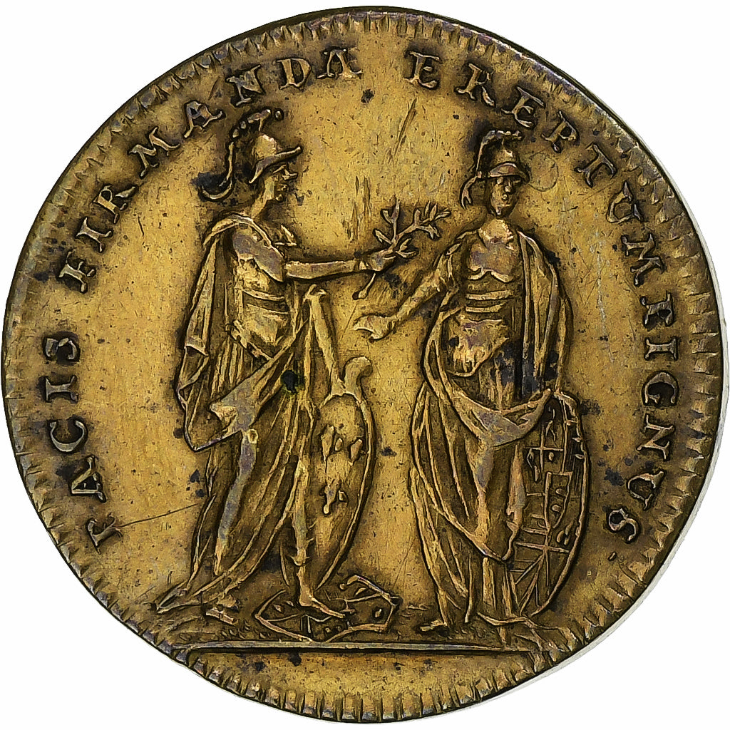 France, Jeton, Louis XV, La prise de Fontarabie (pays Basque), Laiton, TTB+