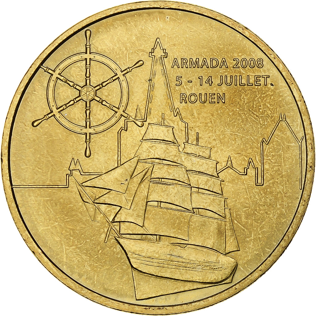 France, Jeton touristique, Armada de Rouen, 2008, MDP, Or nordique, SUP