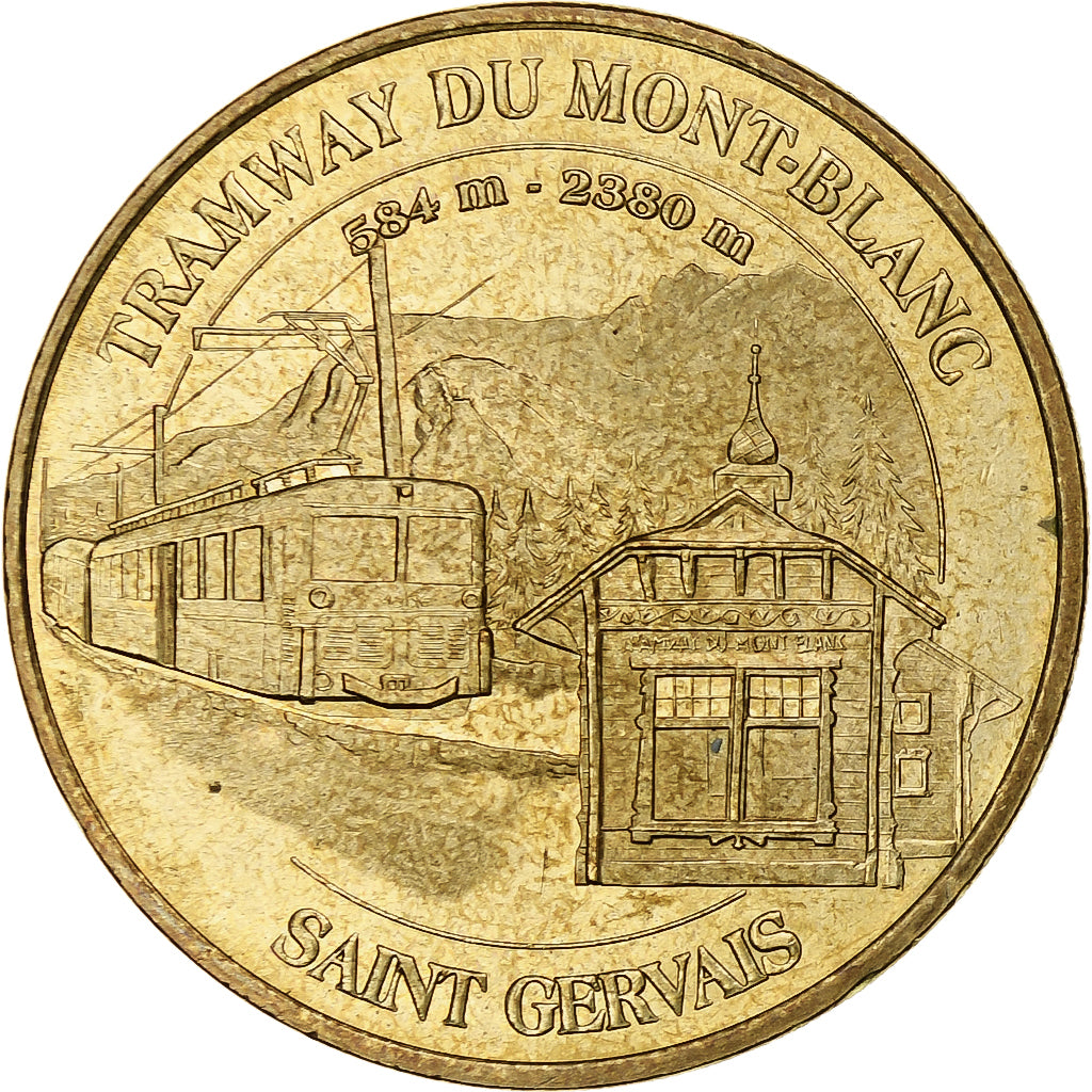 France, Tourist token, Tramway du Mont-Blanc, 2005, MDP, Nordic gold, MS(60-62)