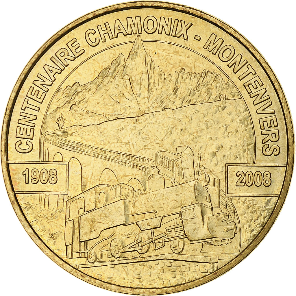 France, Jeton touristique, Centenaire Chamonix-Montenvers, 2008, MDP, Or