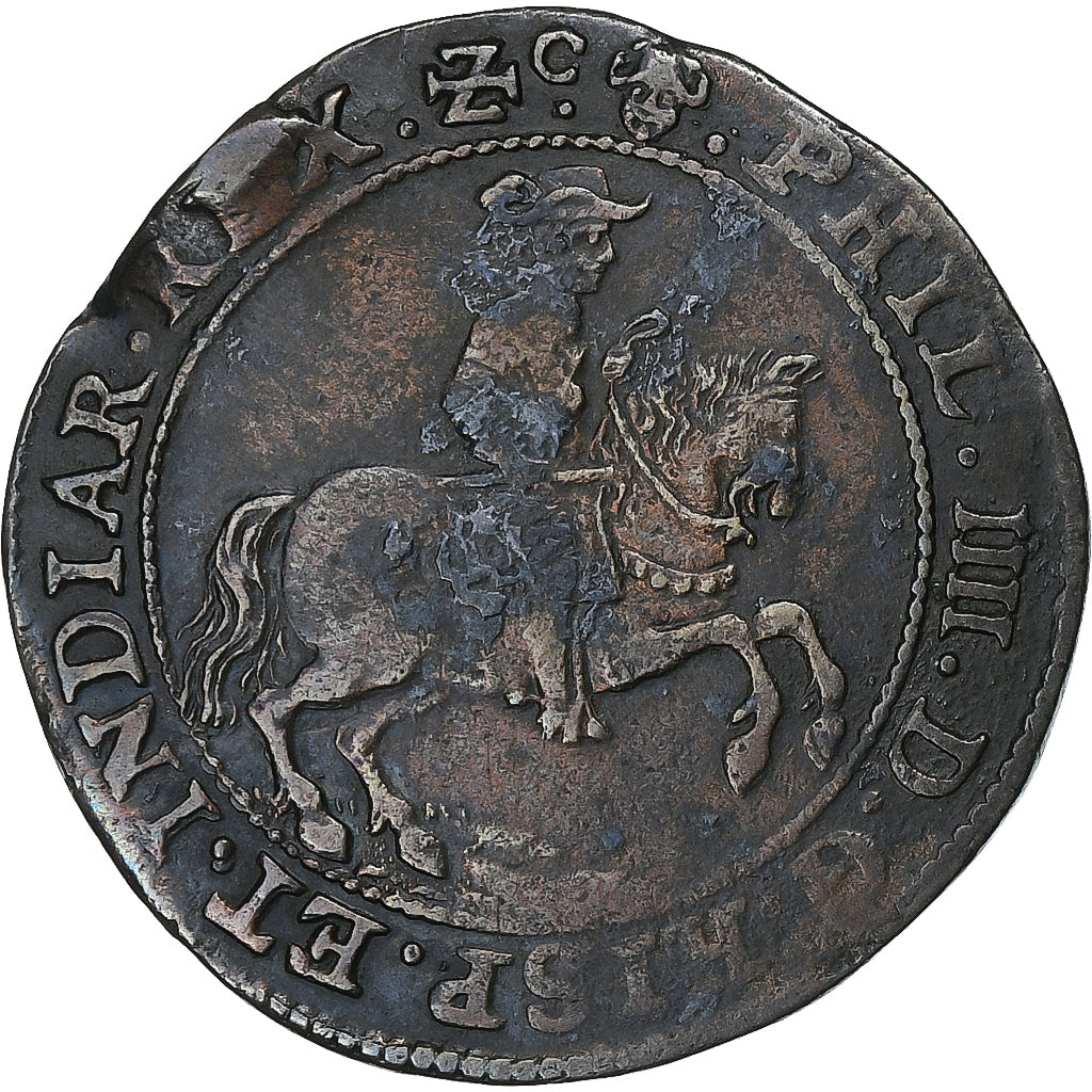 Spanische Niederlande, betaalpenning, Philip IV, 1638, Kupfer, SS