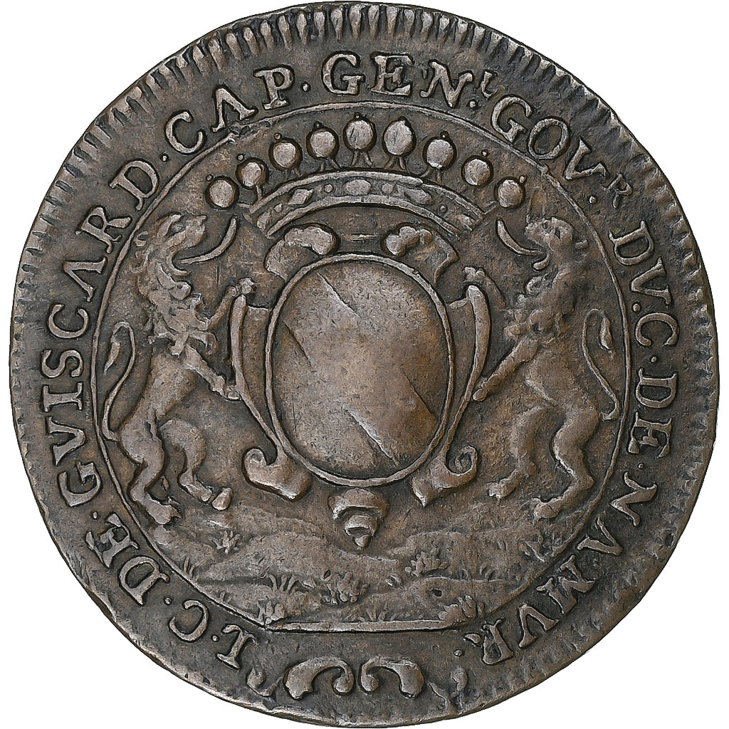 French Flanders, Token, Louis comte de Guiscard, États de Namur, 1692, Copper